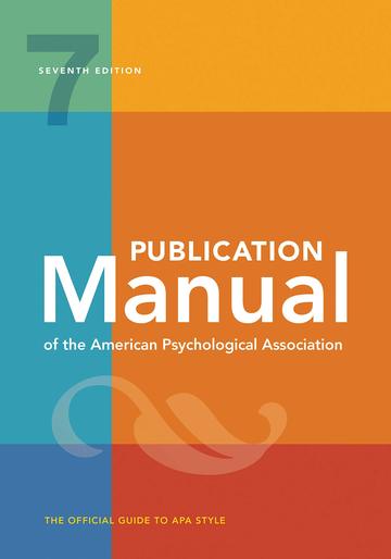 Publication manual of the american psychological association