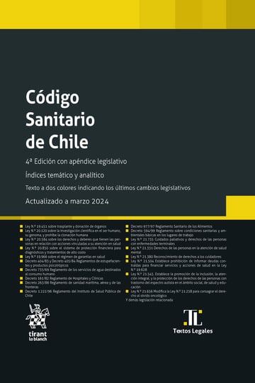 Cdigo Sanitario de Chile 4 Edicin con apndice legislativo. ndices temtico y analtico