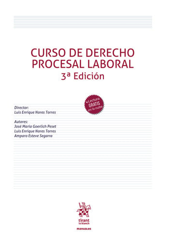 NORES TORRES. Curso de derecho procesal laboral. Tirant lo Blanch, 2024