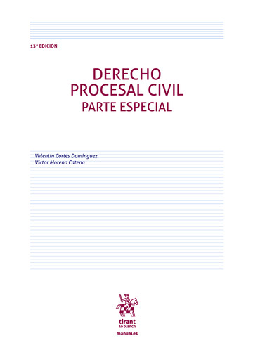 Derecho Procesal Civil. Parte especial 13 Edicin