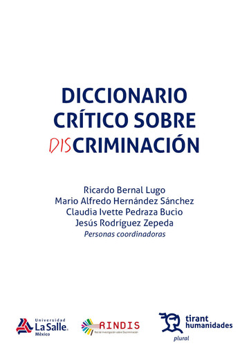 Diccionario cr�tico sobre discriminaci�n