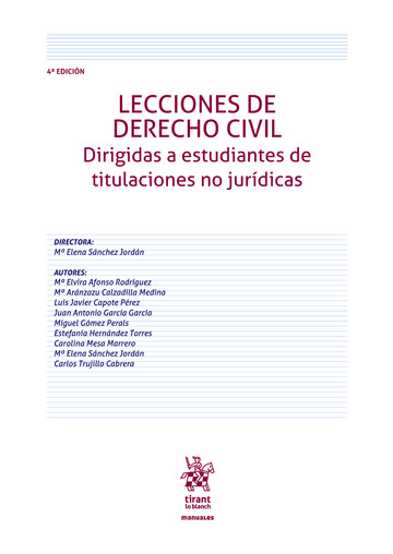 Lecciones de Derecho Civil. Dirigidas a estudiantes de titulaciones no jurdicas 4 Edicin