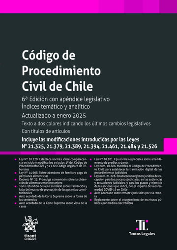 Cdigo de Procedimiento Civil de Chile 6 Edicin con apndice legislativo. ndices temtico y analtico