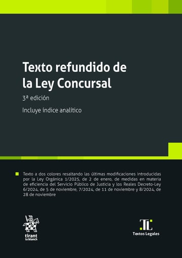 Texto refundido de la Ley Concursal 3 Edicin Incluye ndice analtico