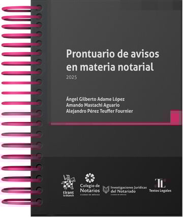 Prontuario de avisos en materia notarial 2025