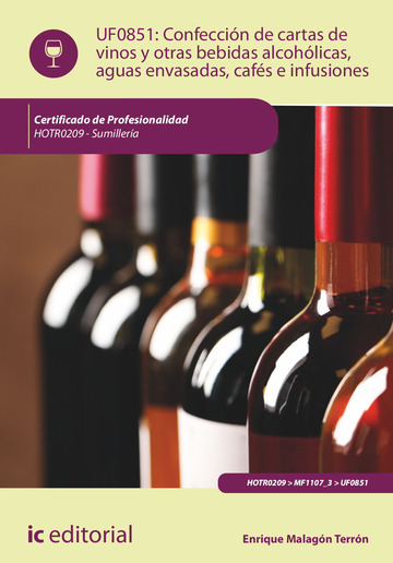Confeccin de cartas de vinos, otras bebidas alcohlicas, aguas envasadas, cafs e infusiones. HOTR0209 - Sumillera