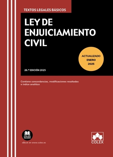 Ley de enjuiciamiento civil 26. ed. 2025. Contiene concordancias, modificaciones resaltadas e ndice analtico