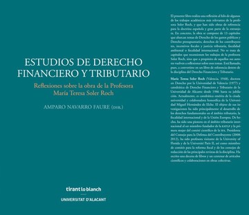 Estudios de Derecho Financiero y Tributario Reflexiones sobre la obra de la profesora Mara Teresa Soler Roch