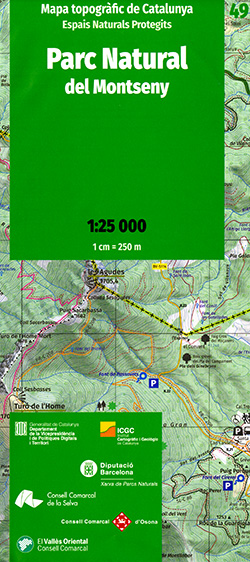 Mapa topogrfic de Catalunya 1:25 000. Espais Naturals protegits. 49- Parc Natural del Montseny