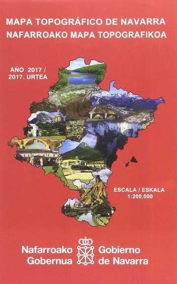 Mapa topogrfico de Navarra, E 1:200.000 / Nafarroako mapa topografikoa, E 1:200.000