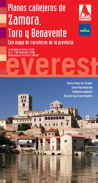 Planos callejeros de Zamora, Toro y Benavente con mapa de carreteras provincial