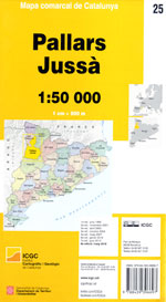 Mapa comarcal de Catalunya 1:50 000. Pallars Juss - 25