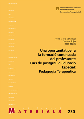 Una oportunitat per la formaci continuada del professorat: Curs de Postgrau Educaci Especial: Pedagogia Teraputica