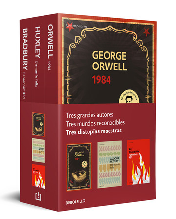 Distopas maestras (pack con: 1984 de Orwell | Un mundo feliz de Huxley | Fahrenheit 451 de Bradbury)