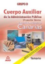 Cuerpo Auxiliar de la Administracion Publica de la Comunidad Autonoma de Canarias . Promocion Interna . Temario