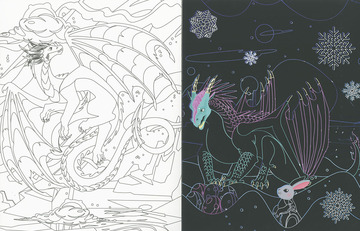 Dragones. Dibujos para raspar y colorear
