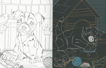 Mascotas. Dibujos para raspar y colorear