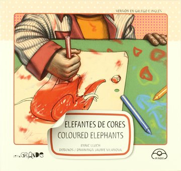 Letra grande 6. Elefantes de cores