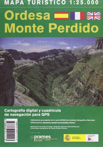 Mapa turstico de Ordesa y Monte Perdido, E.1:25.000