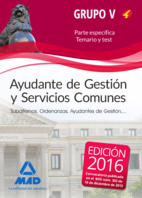 Ayudante de Gestin y Servicios Comunes. Personal laboral de Ministerios. Grupo V. Temario y test parte especfica