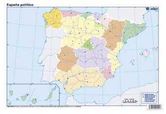 Espaa, Poltico. Mapa Mudo De Ejercicios