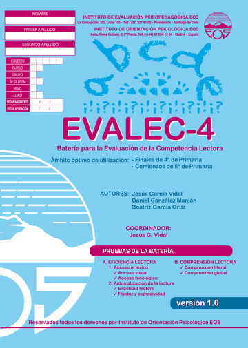EVALEC 4 Batera para la Evaluacin de la Competencia Lectora