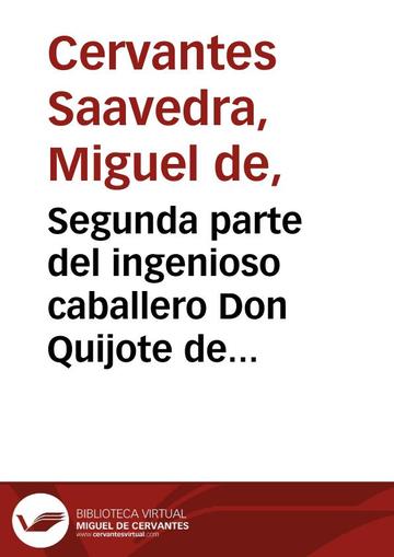 Don Quijote de la Mancha (Segunda parte)