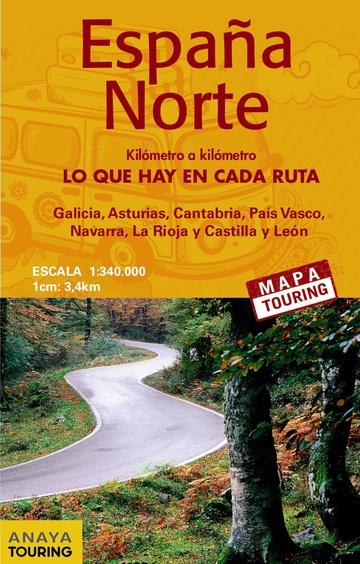 Mapa de carreteras 1:340.000 - espaa norte (desplegable) 