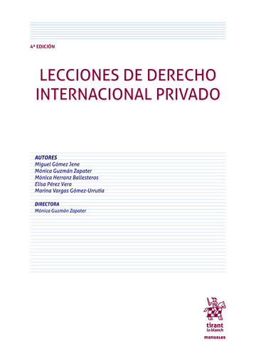 Lecciones de derecho internacional privado 4 Edicin