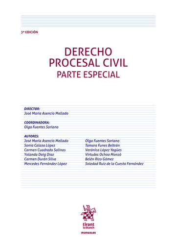 Derecho Procesal Civil. Parte especial 3 Edicin