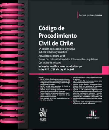 C�digo de Procedimiento Civil de Chile 2026 5� Edici�n con ap�ndice legislativo. �ndices tem�tico y anal�tico