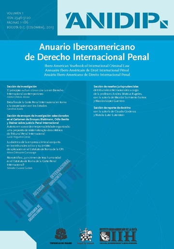 Anuario Iberoamericano de Derecho Internacional Penal Vol 1 2013