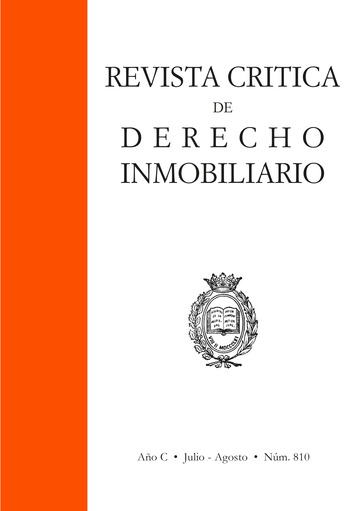 Revista Crítica de Derecho Inmobiliario Año C Julio-Agosto 2025 Núm. 810 Revista Bimestral